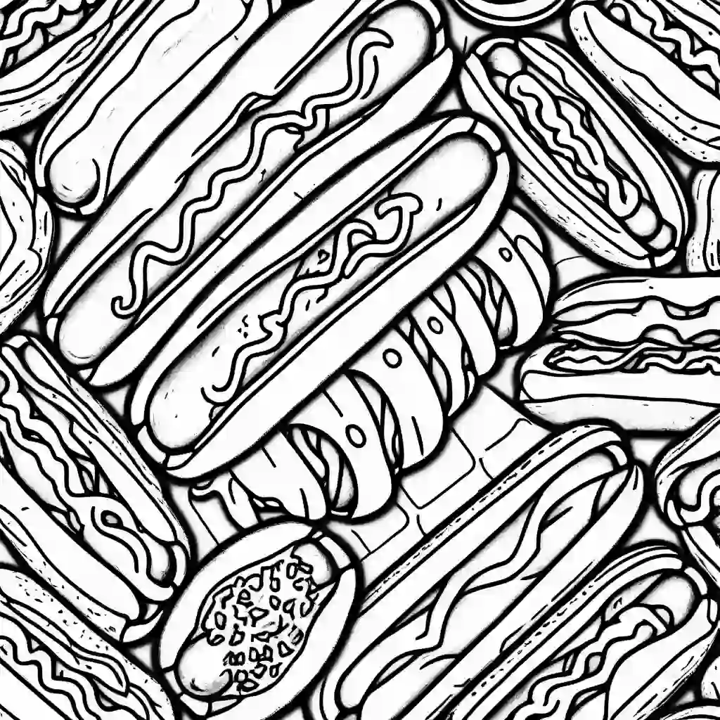 Hot dogs coloring pages